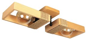 Plafoniera rustica fabricata manual din lemn Rodos 2L