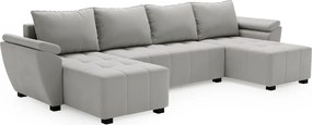 Coltar extensibil in forma de U LIVARO, gri deschis, 305x140 cm