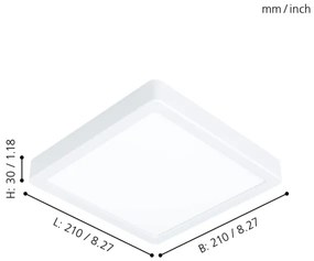 Eglo 99247 - Plafonieră LED FUEVA 5 LED/16,5W/230V