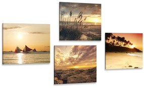 Set tablouri apus de soare magic la mare