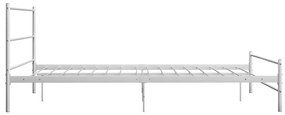 Cadru de pat, alb, 140 x 200 cm, metal Alb, 140 x 200 cm