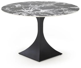 Masa rotunda Manuel marmura neagra/negru - ø120/h77 cm