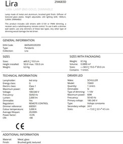 Lustra LED cu telecomanda design modern Lira 60cm