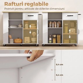 HOMCOM Cărucior mobil multifuncțional pentru depozitare | Aosom Romania