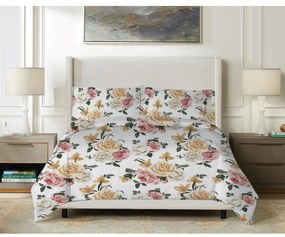 Lenjerie de pat Matex Satin Trandafiri cu crini , 140 x 200 cm, 70 x 90 cm