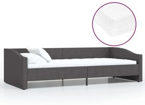 3080426 vidaXL Pat de zi cu saltea, gri închis, 90x200 cm, textil, USB