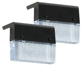 Immax 08501L - Set 2x LED RGB lampă solară de perete LED/1W/1,2V 3500K IP65