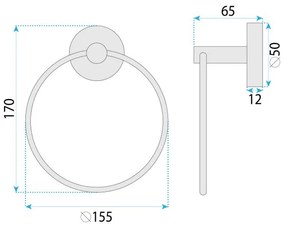 Cuier de baie Ring 6610 Modern auriu periat
