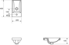 Cersanit S801-568 - Dulap de baie suspendat MILLE cu lavoar, 40x22 cm, alb