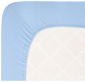 Cearceaf albastru din jerseu cu elastic 200x200 cm Boxspring – Andrea Simone