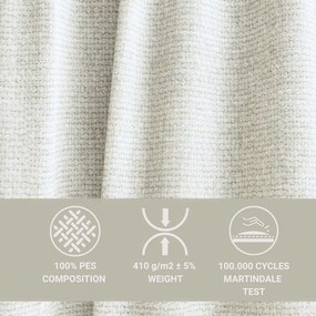 Colțar crem extensibil/cu spațiu de depozitare cu tapițerie din chenille (cu colț pe partea dreaptă/în formă de ”L”) Tonga – Maison de Rêve