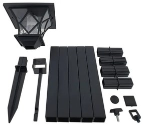 Lampă LED solară de exterior 3 în 1 LED/1,2V 200 mAh IP44 negru