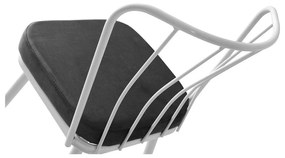 Scaune de dining alb-negru 2 buc. din metal Yildiz – Kalune Design