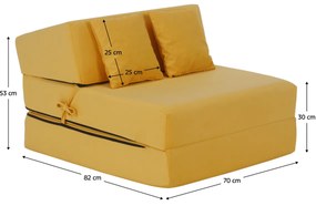 Scaun pliant/saltea PELOS, galben