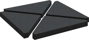 vidaXL Plăci cu greutate umbrelă 4 buc Granit Negru Triunghiular 14 kg