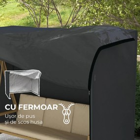 Outsunny Husă Protectoare pentru Balansoar de Grădină 3 Locuri, Rezistentă la Apă/Vânt/UV, 420D Oxford, Gri | Aosom Romania