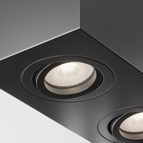 Plafoniera cu 2 spoturi design tehnic Atom negru
