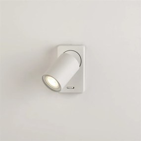 Aplica perete cu 1 spot directionabil Moon 1 Switched, alb
