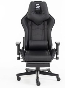 Scaun gaming Genator G2, suport picioare, Negru