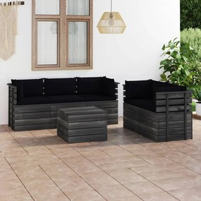 3061894 vidaXL Set mobilier grădină din paleți, cu perne, 6 piese, lemn de pin