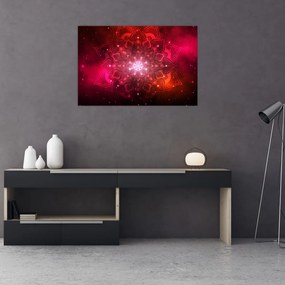 Tablou abstracției roșii (90x60 cm)
