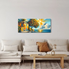 Tablou - Casă cu portocale I. (120x50 cm)
