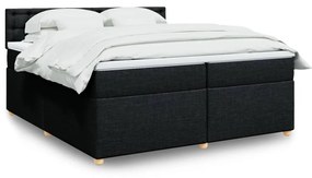 3289103 vidaXL Pat box spring cu saltea, negru, 200x200 cm, textil