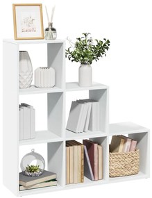 vidaXL Bibliotecă/separator cameră 3 niveluri , alb, 99x29x99 cm, lemn