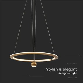 Lustră LED pe cablu LED/45W/230V 4000K d. 62 cm auriu