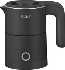Fierbator electric Floria ZLN1733, Capacitate 500ml, Putere 1000W, Pereti dublii, Inox, Negru