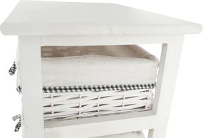 Comodă, 3 coşuri, alb antichizat, RUBY 3