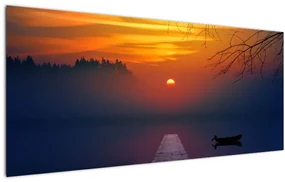 Tablou cu podul în apus de soare (120x50 cm)
