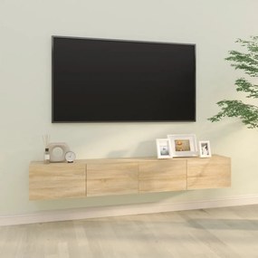 804547 vidaXL Dulapuri TV de perete 2 buc. stejar 100x30x30 cm lemn compozit