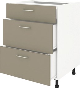 Corp Baza Lecce, 3 Sertare, Taupe/Alb, 60 x 50 x 80 cm