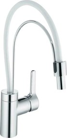 Baterie bucatarie cu pipa alba flexibila Kludi Bingo Star