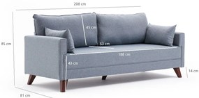 Canapea extensibilă Bellina (albastru). 1063002