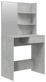802808 vidaXL Masă de toaletă cu oglindă, gri sonoma, 74,5x40x141 cm