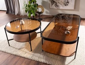 Masa de cafea Prima B chihlimbar transparent/nuc ø74/h43
