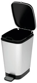 Coș de gunoi argintiu cu pedală din plastic 25 l Chic Bin – KIS