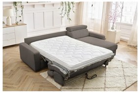 Colțar gri/maro extensibil cu tapițerie din catifea reiată (cu colț variabil) Monaco – Bobochic Paris