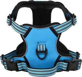 vidaXL Ham pentru câini cu dungi reflectorizante reglabil, albastru, M