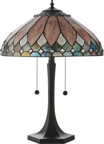 Endon 112183 - Lampă de masă Tiffany BROOKLYN 2xE14/10W/230V Ø 40 cm