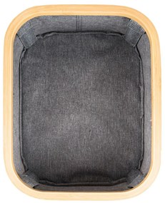 Cutie de depozitare G21 24 x 30 x 15 cm, dinbambus cu capac, gri