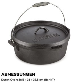 HOTROD 60, negru, vas de fontă, vas barbeque 6 QT / 45,7, fontă