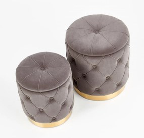 Set tabureti tapitati Polly Gri / Gold