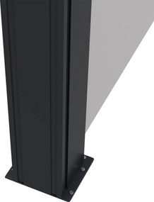 Outsunny Paravan Lateral Retractabil cu Mâner din Metal, Aluminiu și Poliester, 400x180 cm, Gri Deschis | Aosom Romania