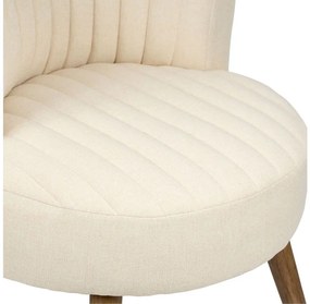 Scaun dining, crem, din lemn de cauciuc si textil, Demeure