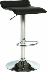 Scaun bar LARIA NEW, negru/crom, piele ecologica/metal, 37x39x64/85 cm