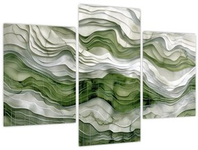 Tablou - Undele verzi și albe (90x60 cm)