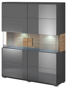 Vitrină Tamie Typ 42 (gri închis + stejar). 1030159